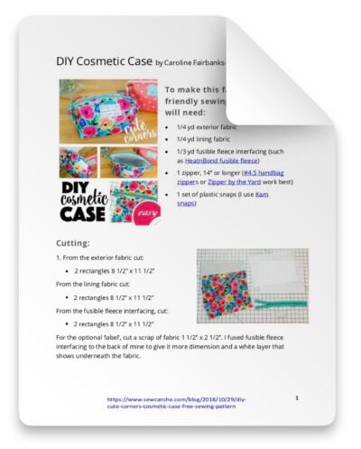 CUTE CORNERS COSMETIC CASE PATTERN